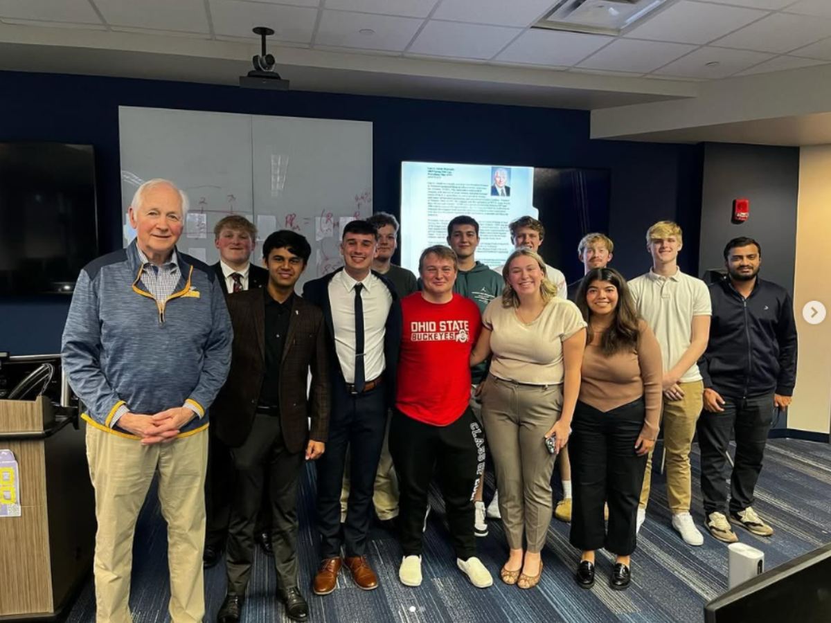 Finance Club members with a guest speaker